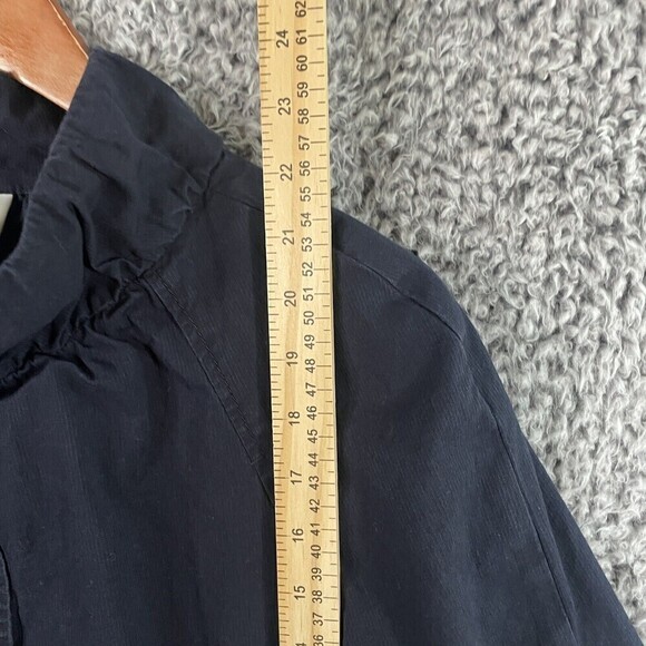 Ann Taylor Loft Jacket Belted Blazer 3/4 Sleeve Button Up Navy Women's Size 8 - Picture 3 of 9